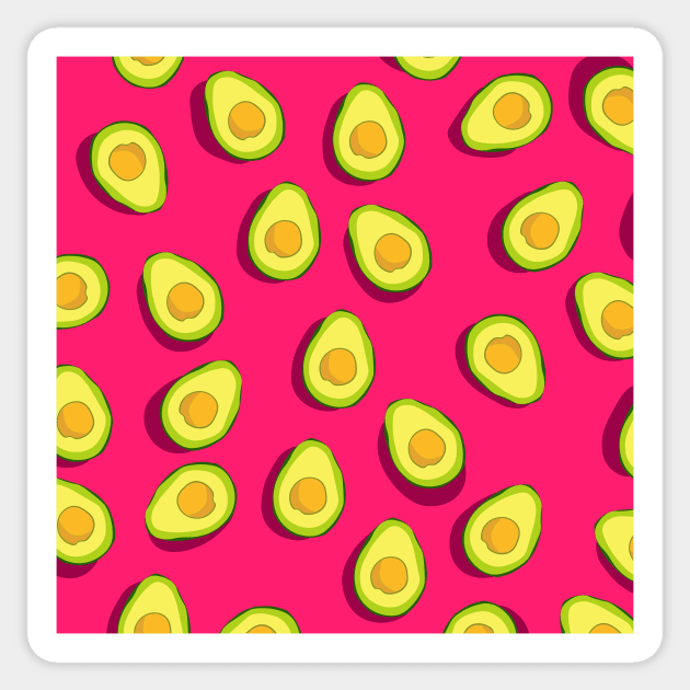 Tasty avocado pattern Sticker by monika27